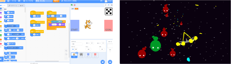 Scratchプログラミング画面